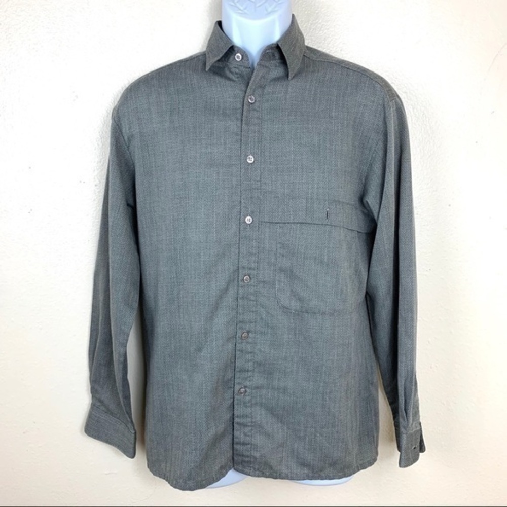I’OUMO Sergio Valente Shirt Gray long sleeve Small